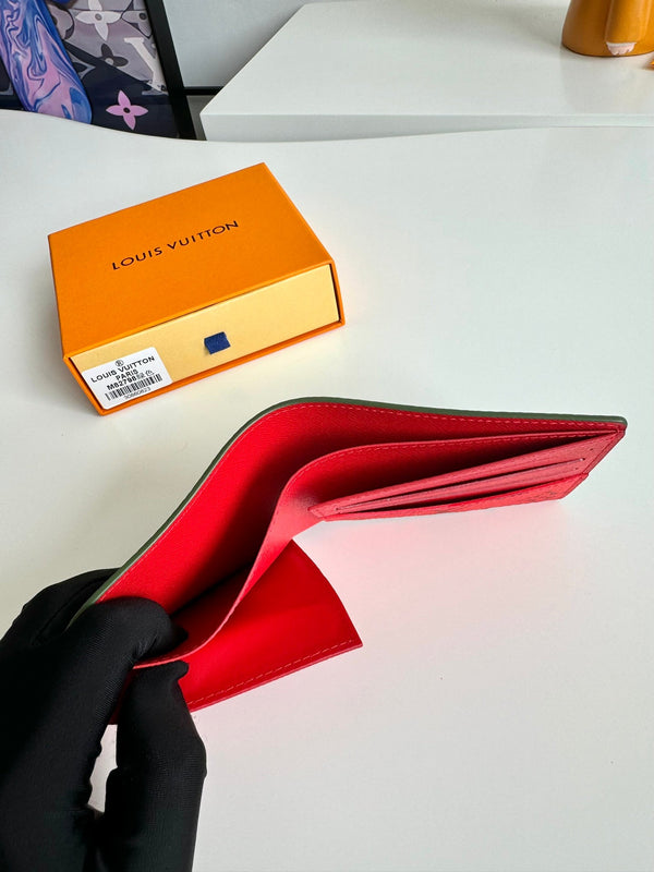 LV M82798 Multiple Wallet Green Red Monogram Canvas 221262