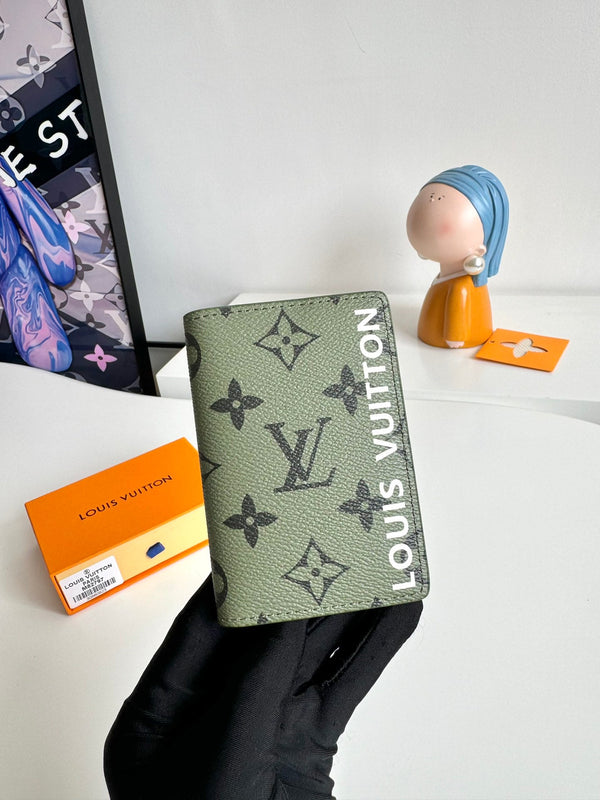 LV M82797 Pocket Wallet Green Red Monogram Canvas 221263