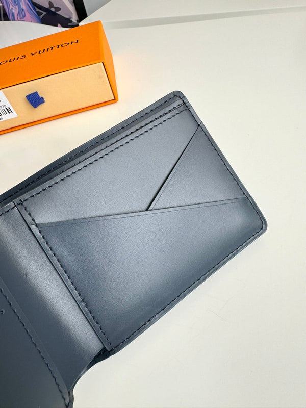 Portafoglio multiplo LV M82323 in pelle di vacchetta monogramma blu navy 221265