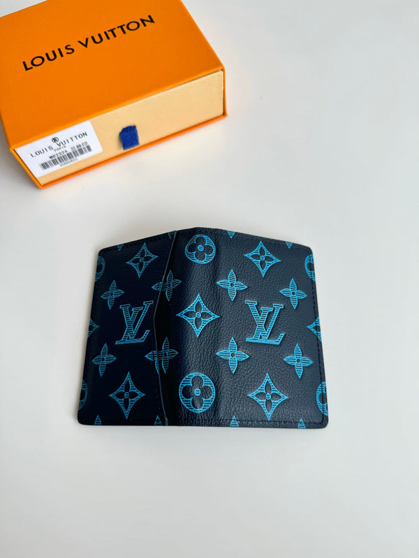 Portafoglio tascabile LV M82324 in pelle di vacchetta monogramma blu navy 221268