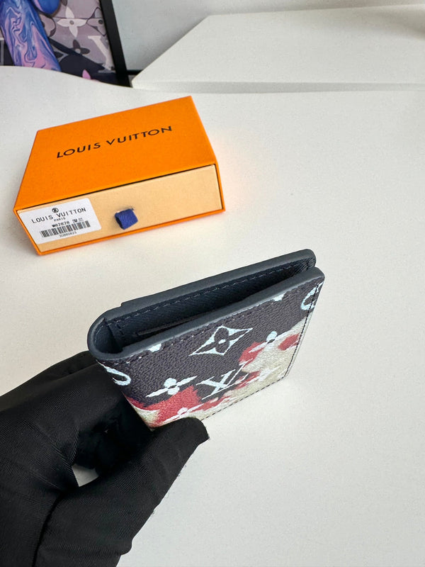 LV Pocket Wallet Ink Blue Monogram Canvas 221272