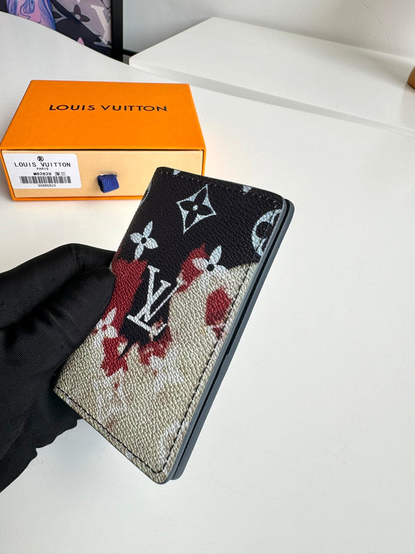 LV Pocket Wallet Ink Blue Monogram Canvas 221272