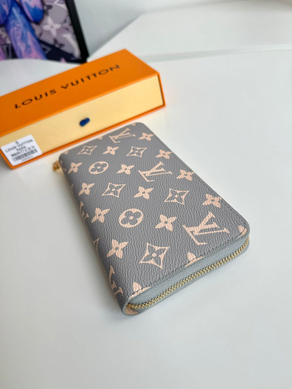 LV M60017 Zipper Wallet Trianon Gray Monogram Canvas GHW 221279