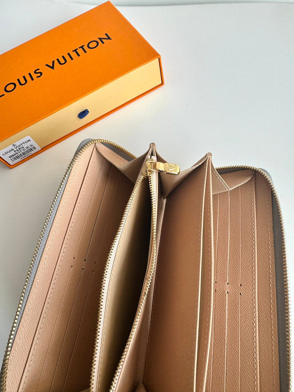 LV M60017 Zipper Wallet Trianon Gray Monogram Canvas GHW 221279