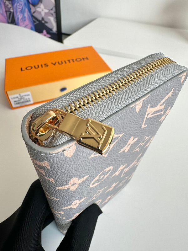 LV M60017 Zipper Wallet Trianon Gray Monogram Canvas GHW 221279