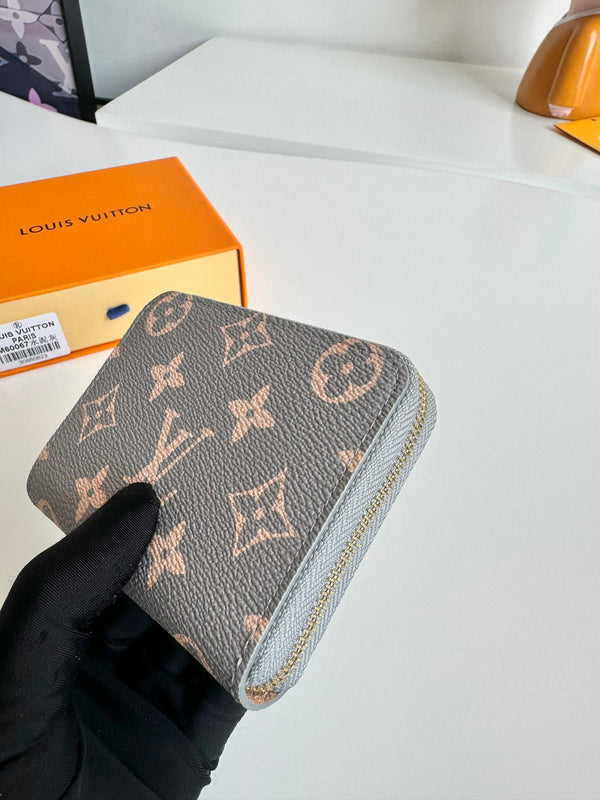 Portamonete LV con cerniera Trianon grigio tela monogramma GHW 221285