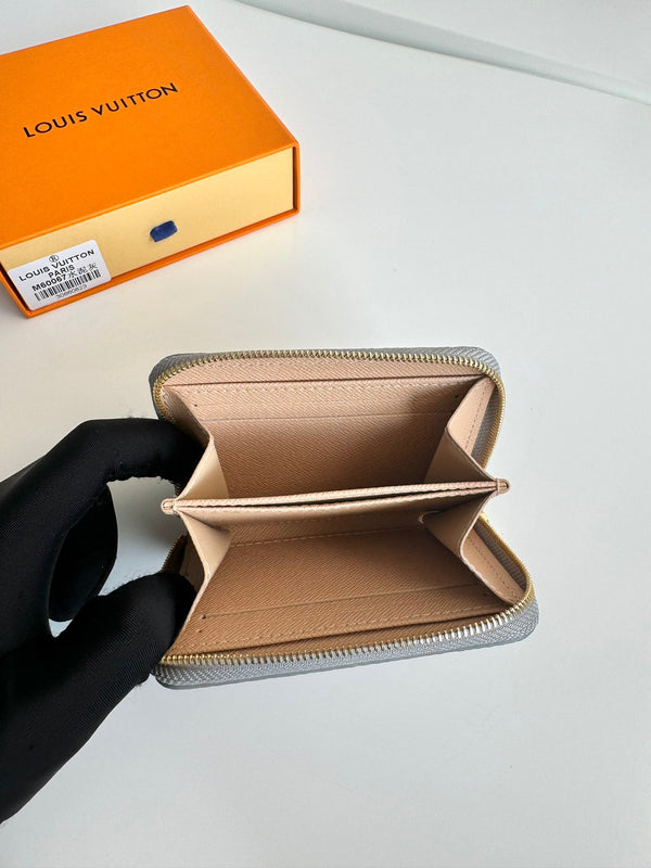 Portamonete LV con cerniera Trianon grigio tela monogramma GHW 221285