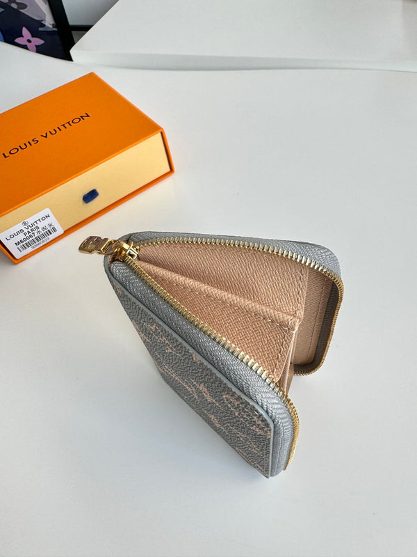 Portamonete LV con cerniera Trianon grigio tela monogramma GHW 221285