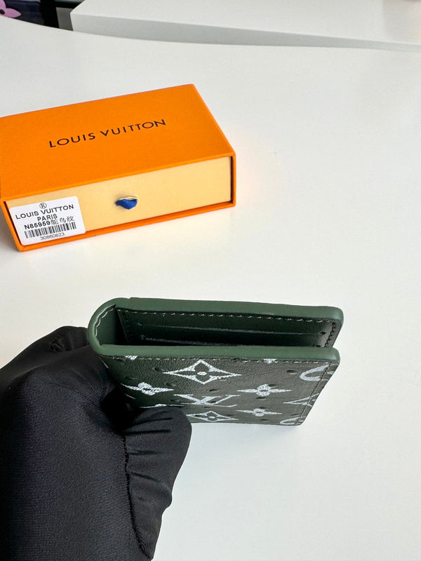 LV Pocket Organizer Green Ostrich Pattern 221310