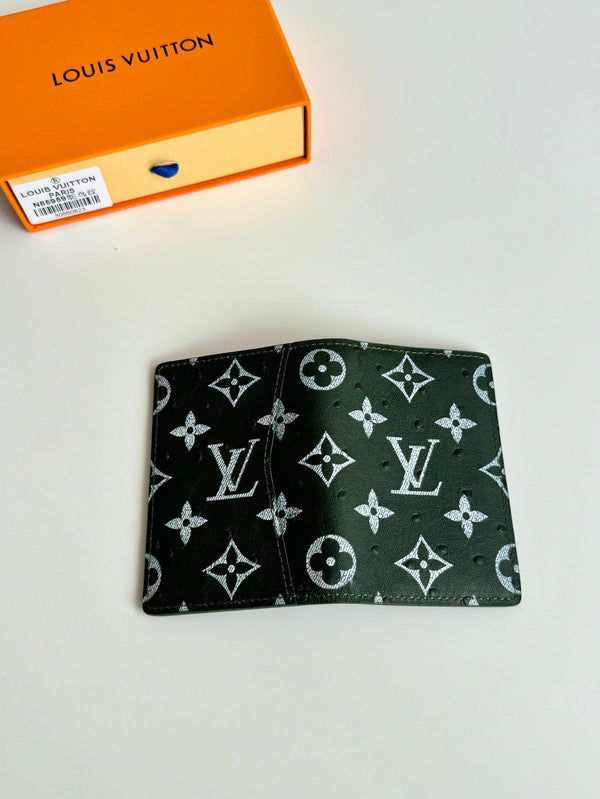 LV Pocket Organizer Green Ostrich Pattern 221310