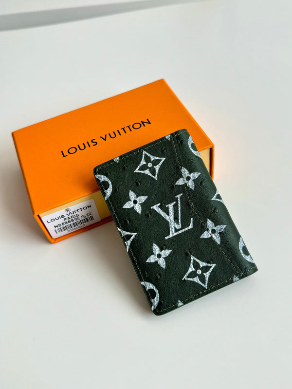LV Pocket Organizer Green Ostrich Pattern 221310