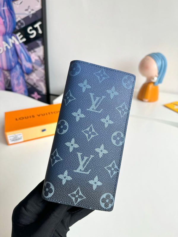 LV Brazza Navy Blue Monogram Gradient Canvas 221312