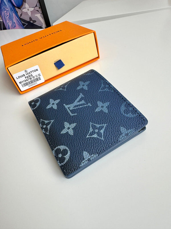 LV Multiple Wallet Navy Blue Monogram Gradient Canvas 221313