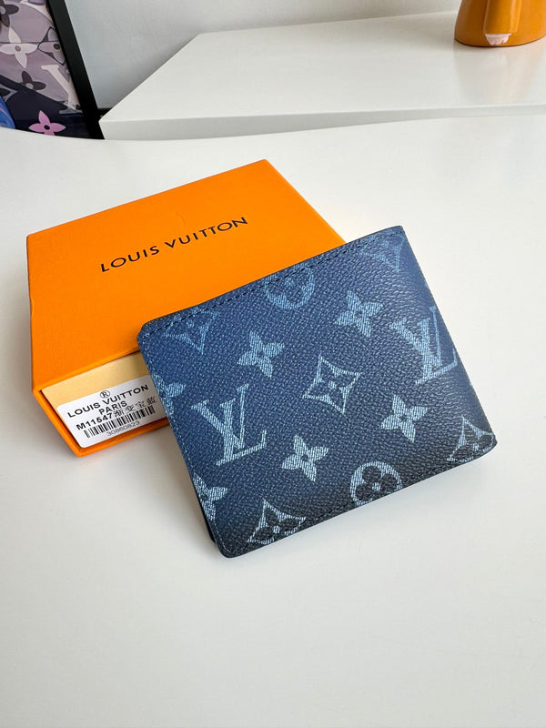LV Multiple Wallet Navy Blue Monogram Gradient Canvas 221313