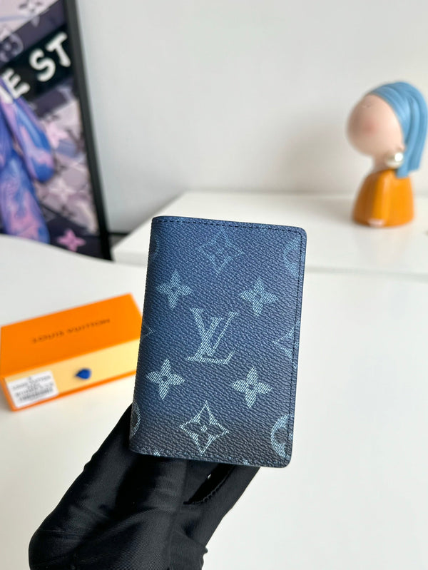 LV Pocket Organizer in tela sfumata monogramma blu navy 221314
