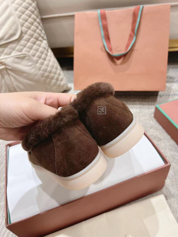 Mocassini LP Summer Charms Walk in pelle scamosciata marrone con fodera in pelliccia di coniglio 206262