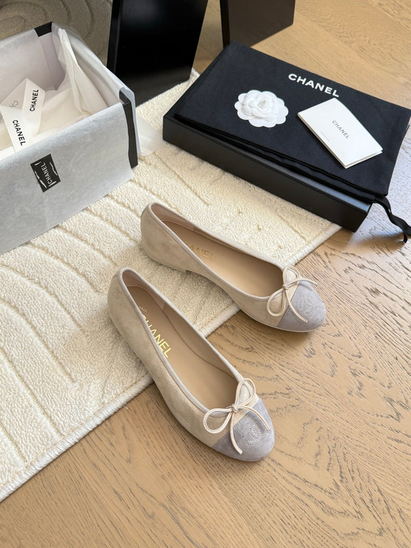 CC 25C Ballet Flat Two-tone Suede Calfskin