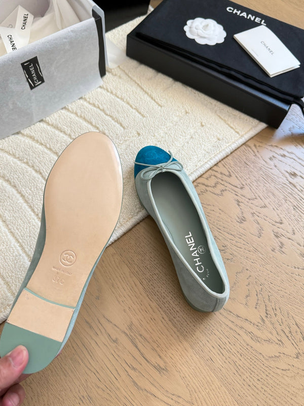 CC 25C Ballet Flat Two-tone Suede Calfskin