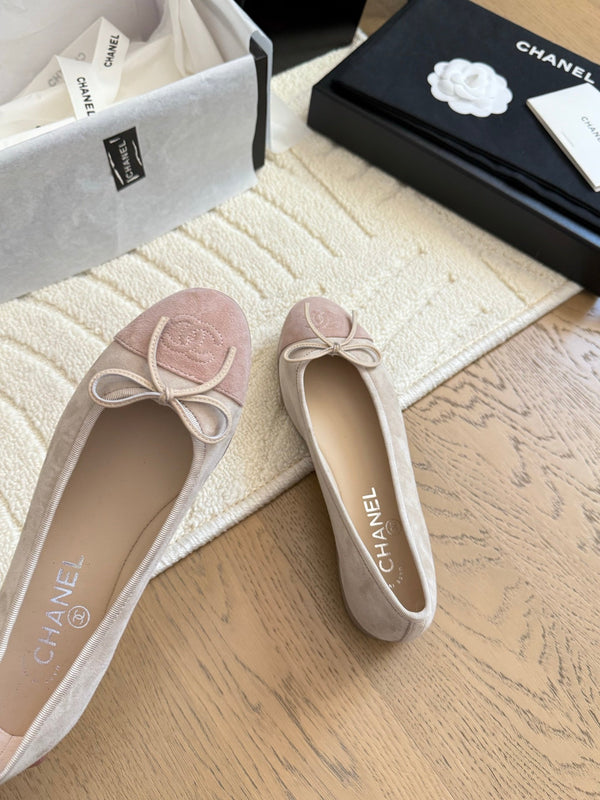CC 25C Ballet Flat Two-tone Suede Calfskin