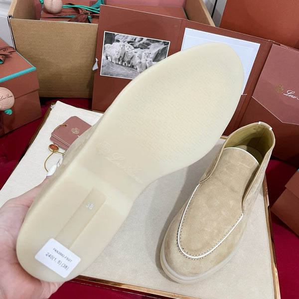 Stivaletto LP Open Walk in camoscio beige misto bianco 978052