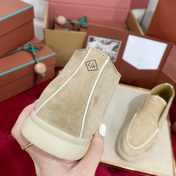 Stivaletto LP Open Walk in camoscio beige misto bianco 978052