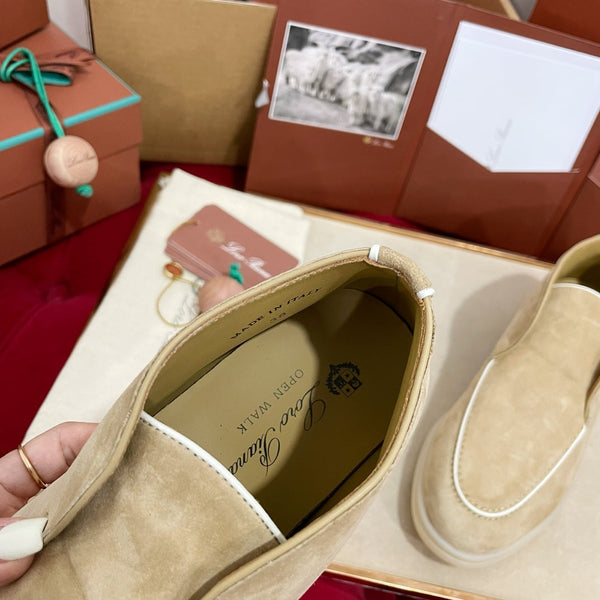 Stivaletto LP Open Walk in camoscio beige misto bianco 978052