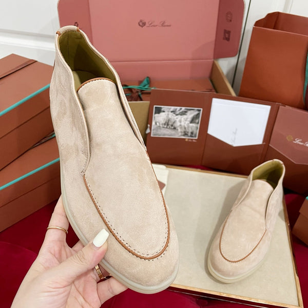 Stivaletto LP Open Walk in pelle scamosciata beige chiaro, rosa e marrone 978058