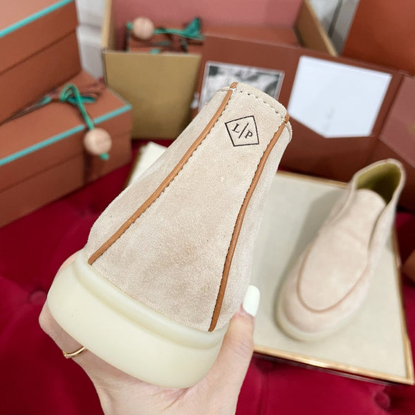 Stivaletto LP Open Walk in pelle scamosciata beige chiaro, rosa e marrone 978058