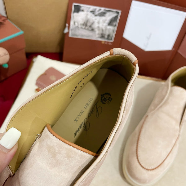 Stivaletto LP Open Walk in pelle scamosciata beige chiaro, rosa e marrone 978058