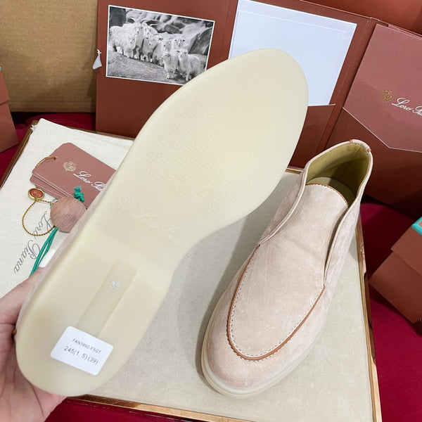 Stivaletto LP Open Walk in pelle scamosciata beige chiaro, rosa e marrone 978058