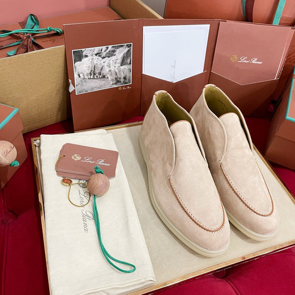 Stivaletto LP Open Walk in pelle scamosciata beige chiaro, rosa e marrone 978058