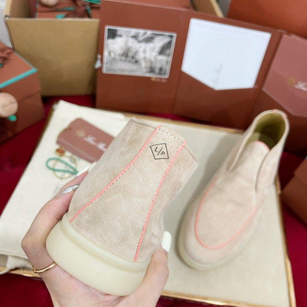 Stivaletto LP Open Walk in pelle scamosciata beige chiaro e rosa mix 978054