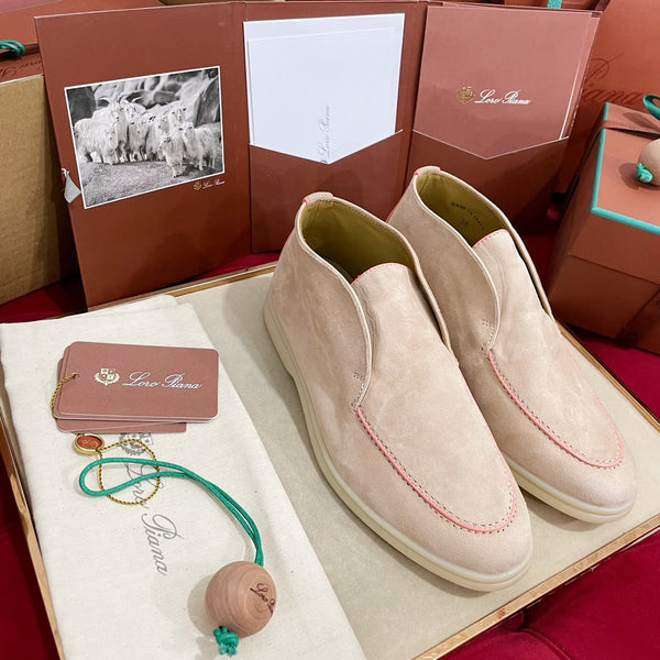 Stivaletto LP Open Walk in pelle scamosciata beige chiaro e rosa mix 978054