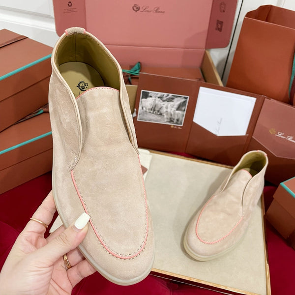 Stivaletto LP Open Walk in pelle scamosciata beige chiaro e rosa mix 978054