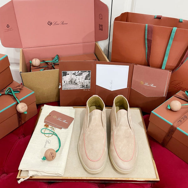 Stivaletto LP Open Walk in pelle scamosciata beige chiaro e rosa mix 978054