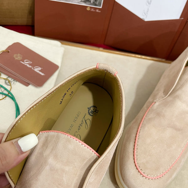 Stivaletto LP Open Walk in pelle scamosciata beige chiaro e rosa mix 978054