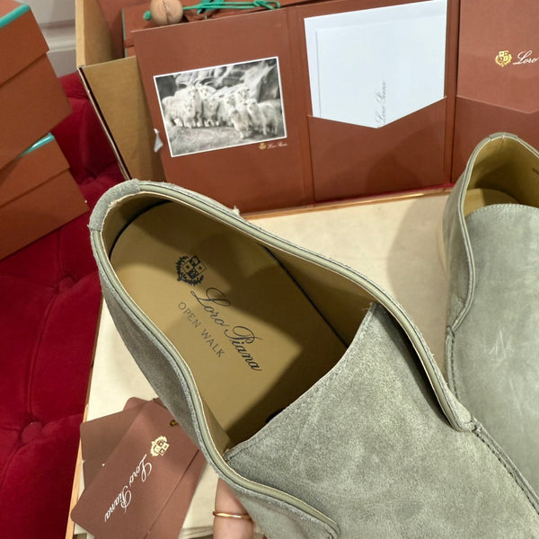 LP Open Walk Ankle Boot In Grey Green Suede 978062