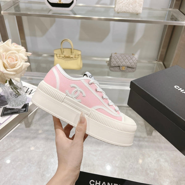 CC Sneaker Light Pink Fabric And Lambskin