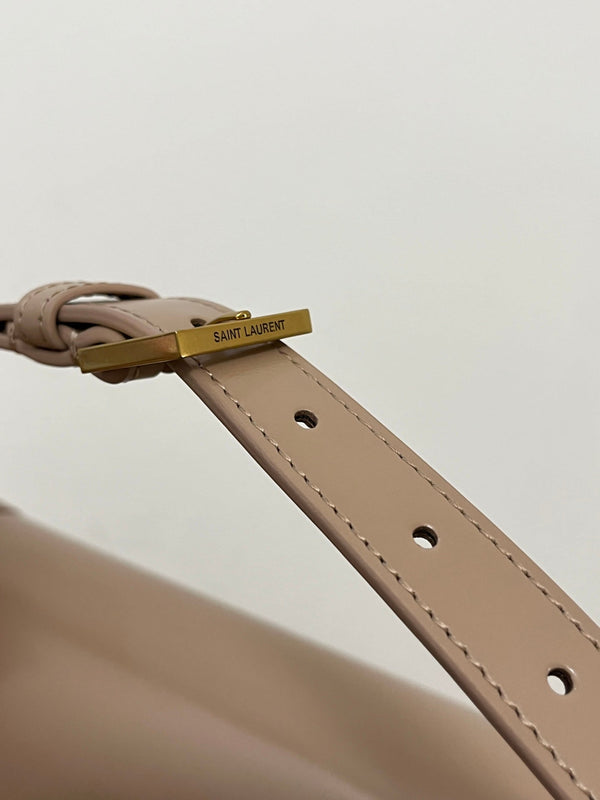 YSL Solferino Small Satchel Bag Pure Beige Gold Calfskin 339520