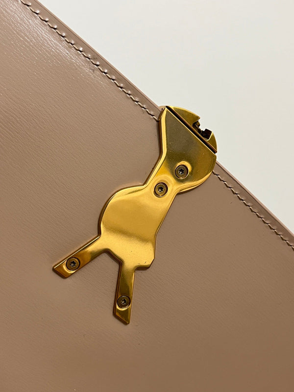 YSL Solferino Small Satchel Bag Pure Beige Gold Calfskin 339520