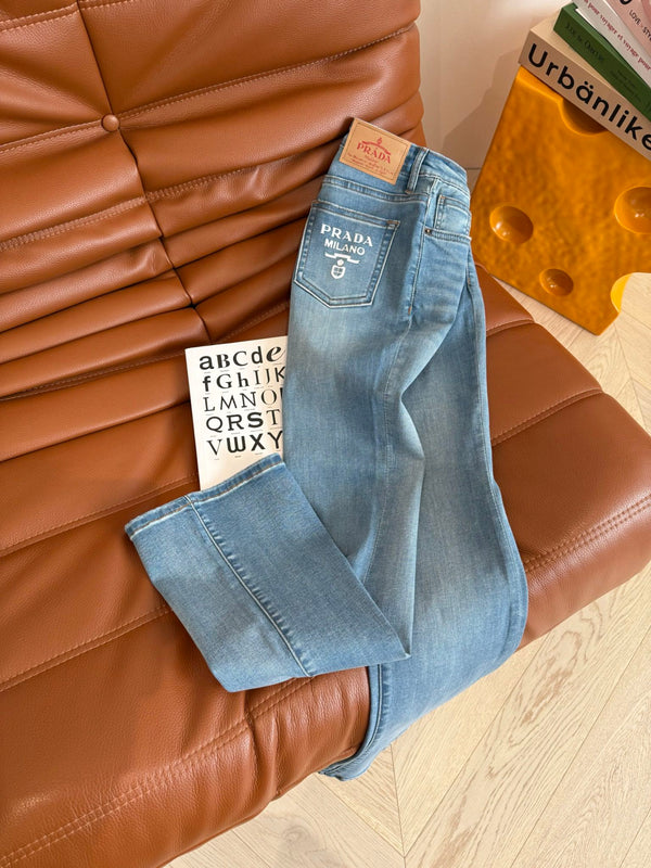 Prada Flared jeans Black and Blue Cotton