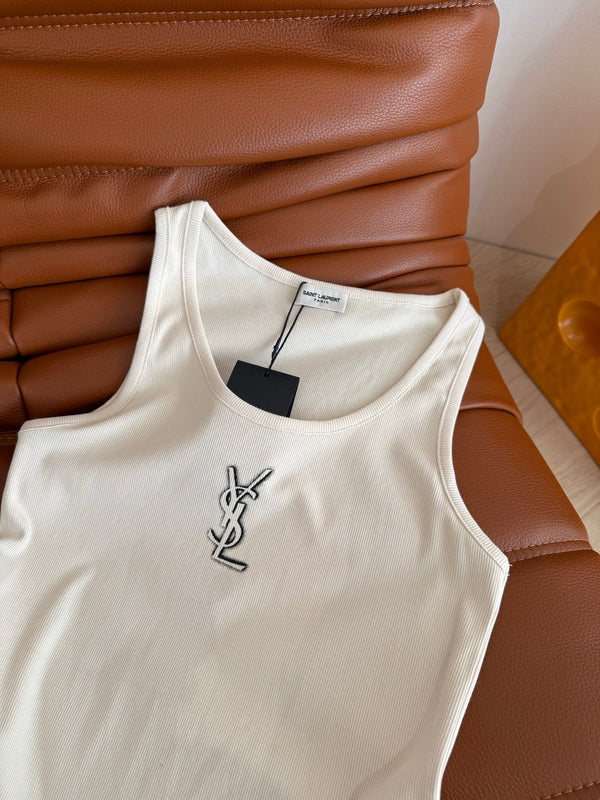 YSL Logo Vest Cotton