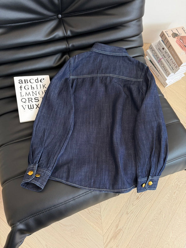 CD 2025 Denim Shirt Blue White Cotton