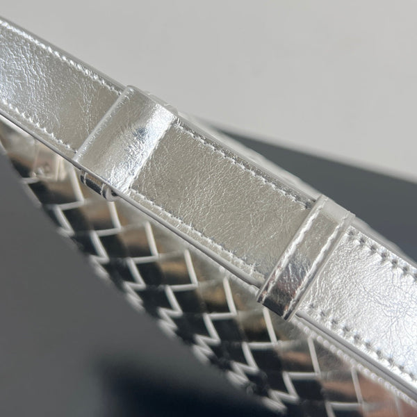 BORSA WALLACE 22 IN PELLE DI VITELLO METALLIZZATA ARGENTO