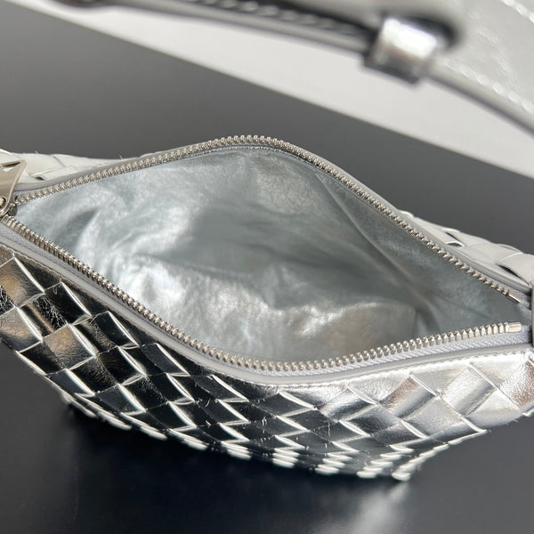 BORSA WALLACE 22 IN PELLE DI VITELLO METALLIZZATA ARGENTO