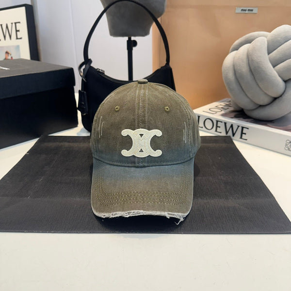 Celin Cap Green Gray Denim Fabric 210460