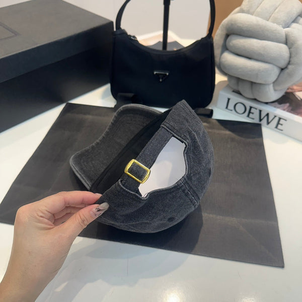 Celin Cap Smoke Black Denim Fabric 210380