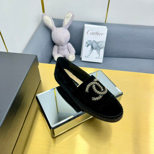 Mocassini CC 25s in velluto ricamato nero Sedge 297817