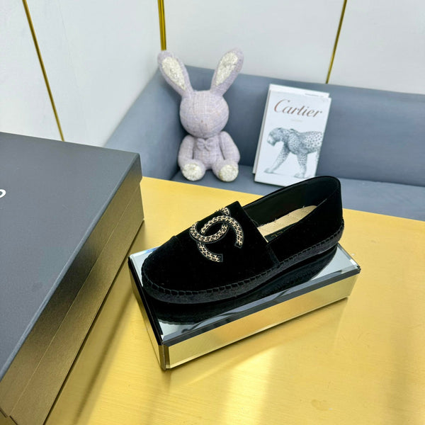 Mocassini CC 25s in velluto ricamato nero Sedge 297817