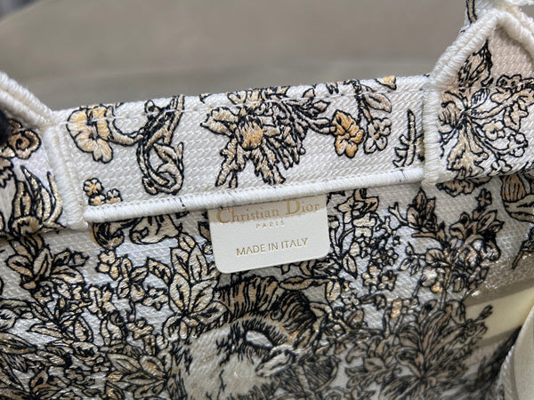 Borsa porta CD e libri 26,5 in tela beige bianca